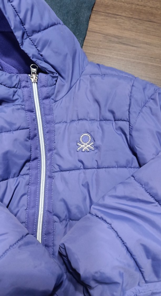 Kız Çocuk Mor Fermuarlı Kapüşonlu Ceket - Görsel 3