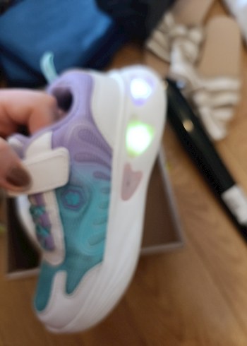 Kız Çocuk Pudra Pembe Cırt Cırtlı Spor Ayakkabı - Görsel 10