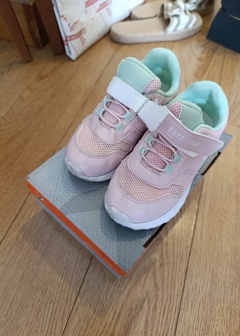 Kız Çocuk Pudra Pembe Cırt Cırtlı Spor Ayakkabı - Görsel 2