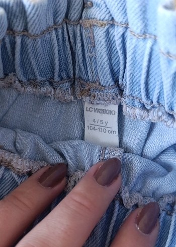 Fırfırlı Pastel Mavi Mini Denim Şort - Görsel 3