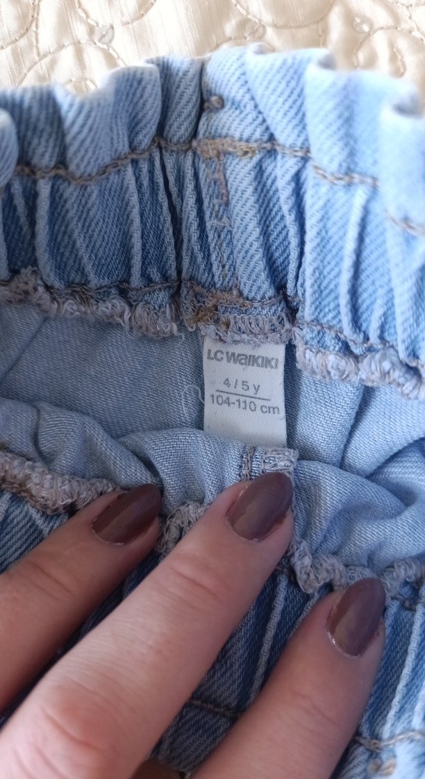 Fırfırlı Pastel Mavi Mini Denim Şort - Görsel 3