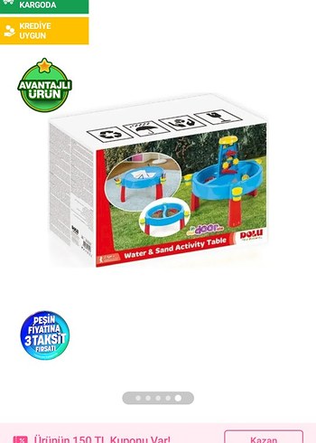 Çocuklar için renkli mavi oyun masası - Görsel 15