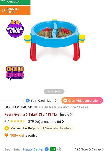 Çocuklar için renkli mavi oyun masası - Görsel 13