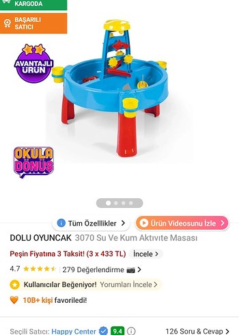 Çocuklar için renkli mavi oyun masası - Görsel 10