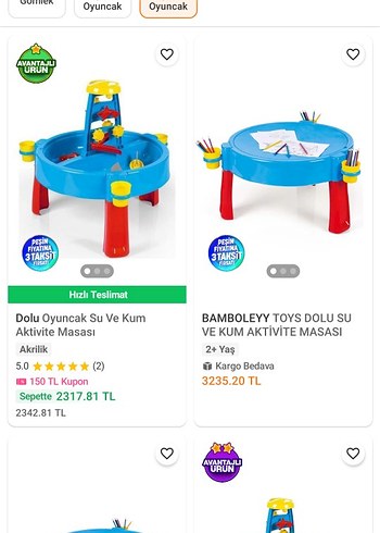 Çocuklar için renkli mavi oyun masası - Görsel 9