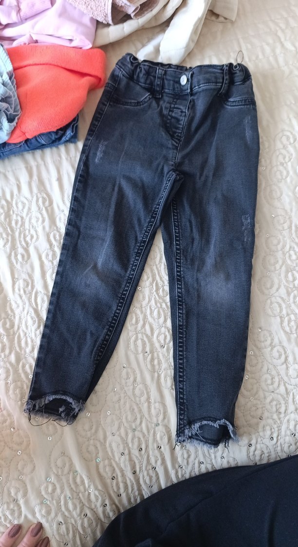 Düğmeli Gri Erkek Çocuk Kot Pantolon - Görsel 3