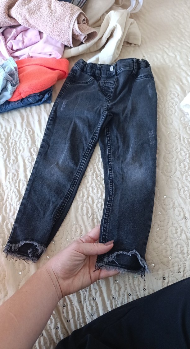 Düğmeli Gri Erkek Çocuk Kot Pantolon - Görsel 2