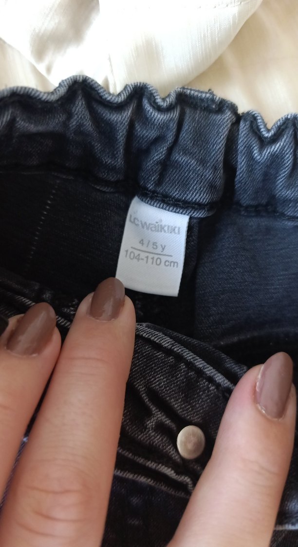 Düğmeli Gri Erkek Çocuk Kot Pantolon - Görsel 4