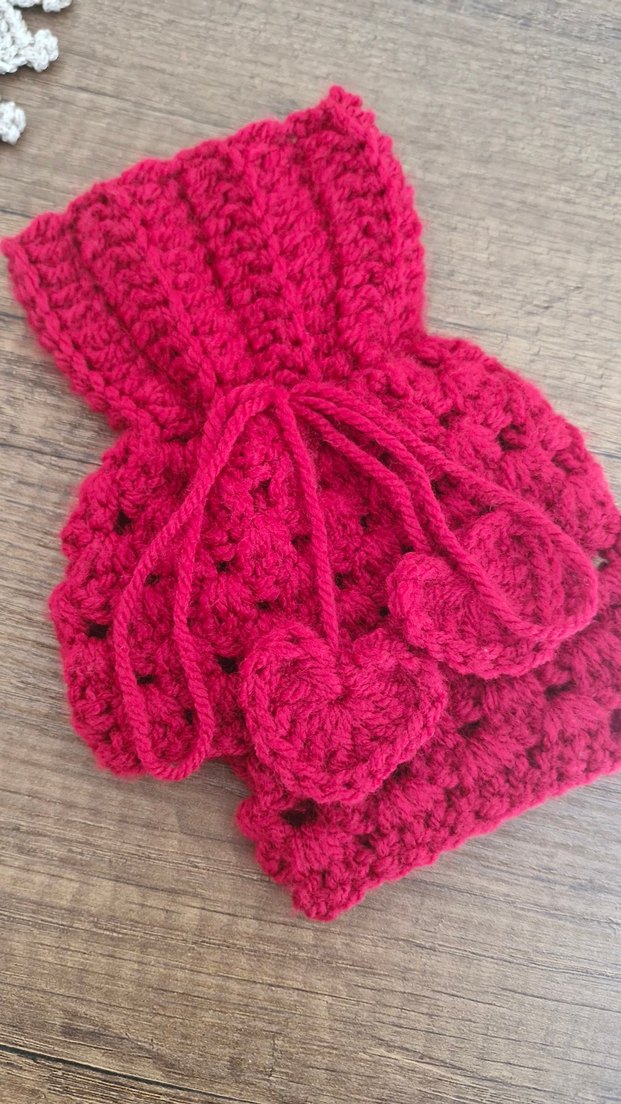 Bordo Örgü Bohem Kadın Eldiveni - Görsel 2