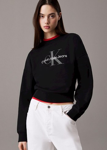 Calvin Klein Jeans Siyah Logo Sweatshirt
