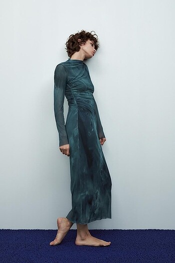 Zara Desenli tül elbise