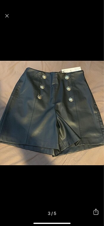 Suni deri şort - Görsel 5