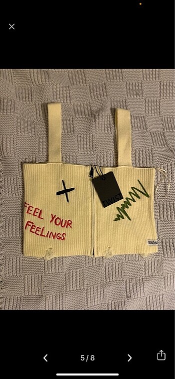 s Beden Twist slogan detaylı crop