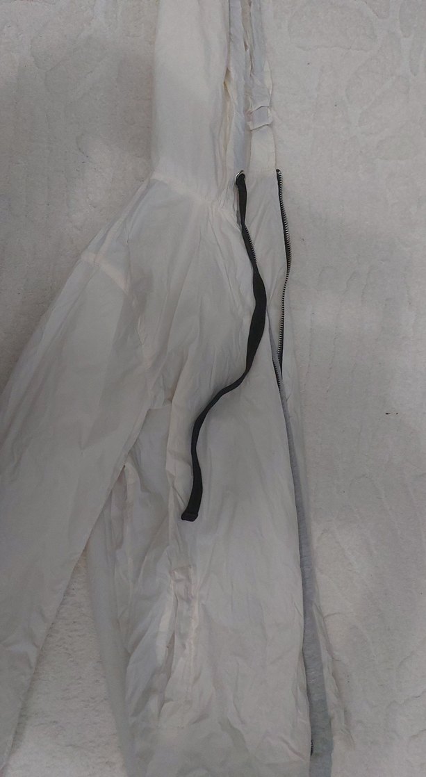 Beyaz Midi Keten Rüzgarlık Fermuarlı yağmurluk - Görsel 3