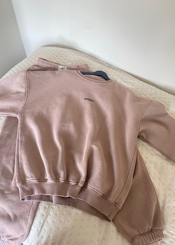 Mai Collection Bej Polar Kadın Oversize Sweatshirt Eşofman Takım
