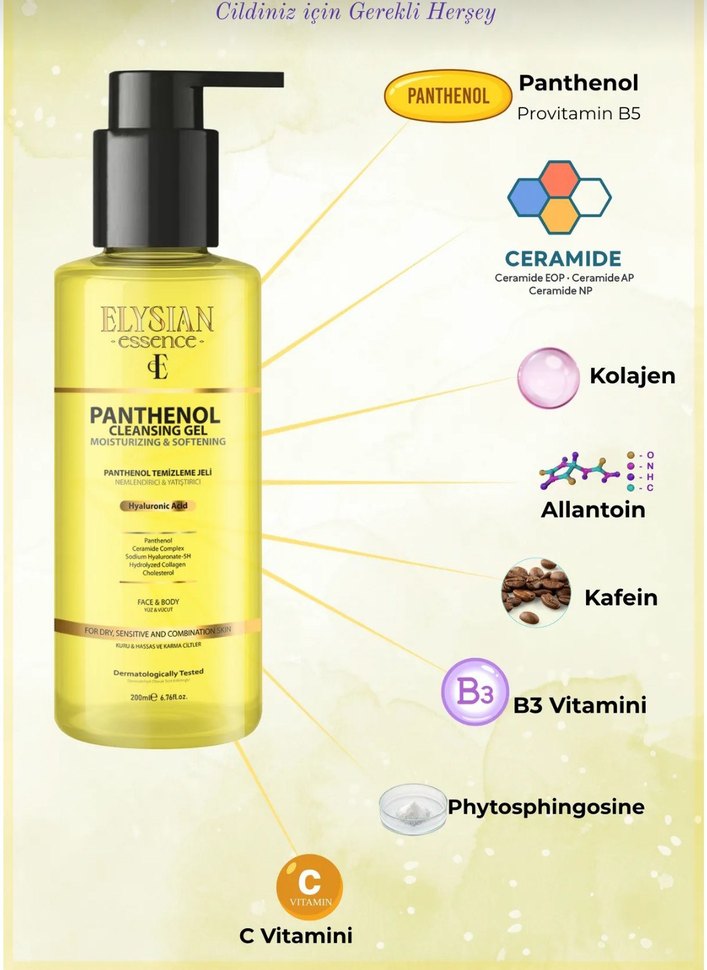 Elysian Panthenol Nemlendirici Temizleme Jeli 200ml - Görsel 2
