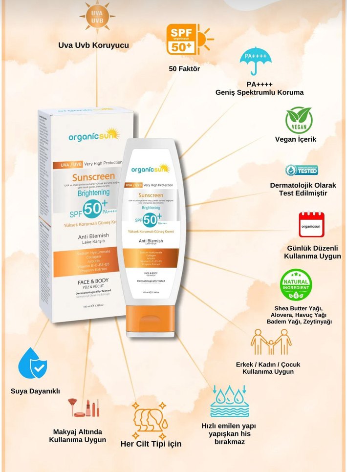 Organicsun SPF 50+ Yüz ve Vücut Güneş Kremi 100 ml - Görsel 3