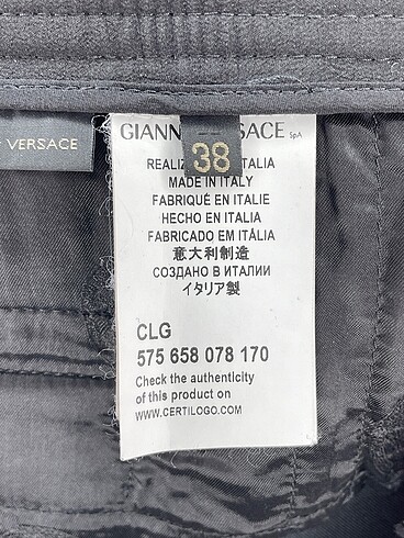38 Beden siyah Renk Versace Kumaş Pantolon %70 İndirimli.