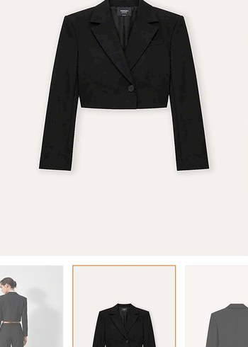 Zara Sikligin Simgesi Siyah Tek Dugmeli Crop Blazer