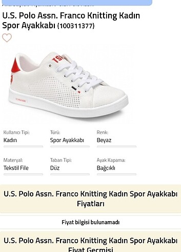 U.S Polo Assn. USPA BEYAZ AYAKKABI 