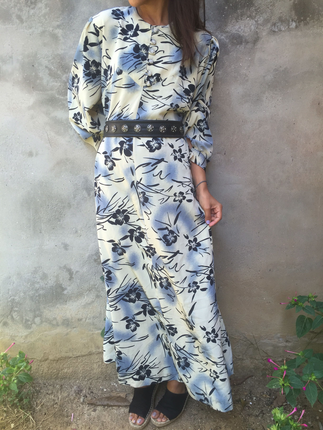 l Beden Vintage floral maxi elbise