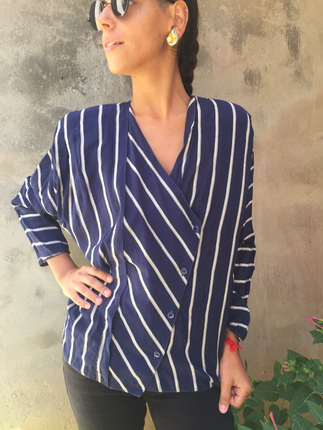 Vintage Love vintage cizgili bluz