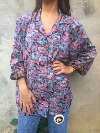 Vintage Love Vintage kruvaze kullanima uygun soyut desen bluz
