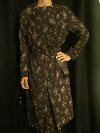 s Beden Vintage floral uzun elbise