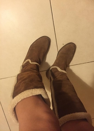 38 Beden Mango camel süet içi kürklü sıcacık uzun çizme /ugg gibi! 38 no 