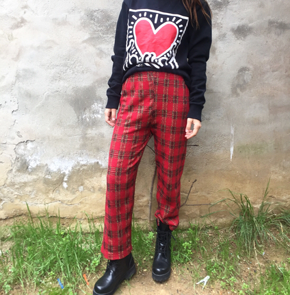 Vintage Love Vintage ekose sweatpant