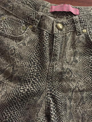 36 Beden Yılan derisi desenli skinny pantolon