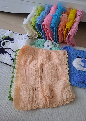 Nakışlı Renkli Örgü Banyo Lifleri