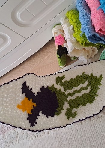 Beden Nakışlı Renkli Örgü Banyo Lifleri