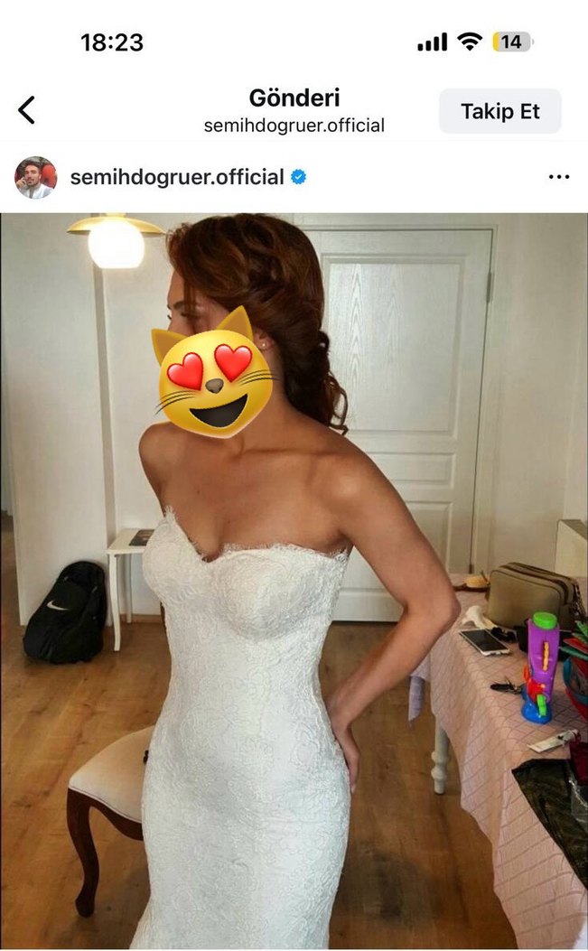 Beyaz Straplez Semih DOĞRUER gelinlik - Görsel 4