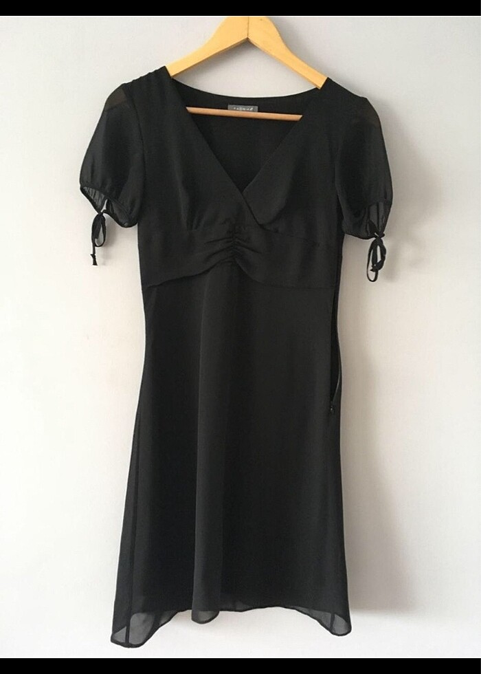 Şifon siyah elbise - Görsel 2