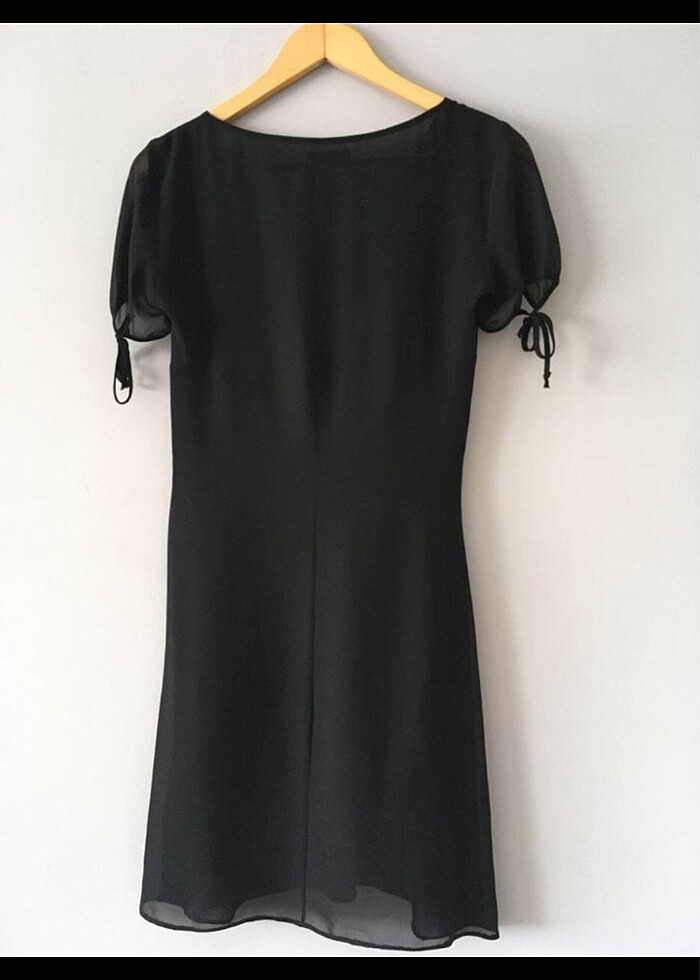 Şifon siyah elbise - Görsel 3