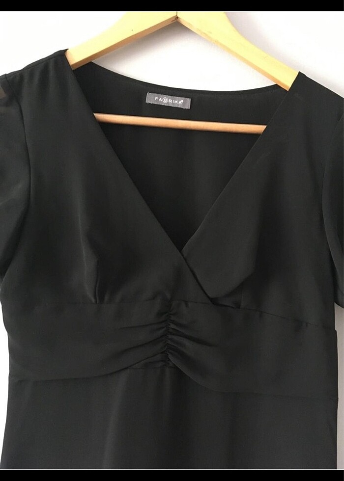 Şifon siyah elbise - Görsel 4