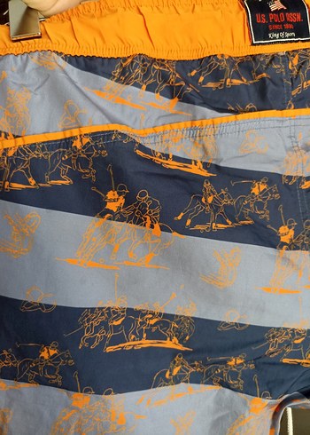 Bağcıklı Mavi Turuncu Erkek Mini Şort.
us polo - Görsel 6