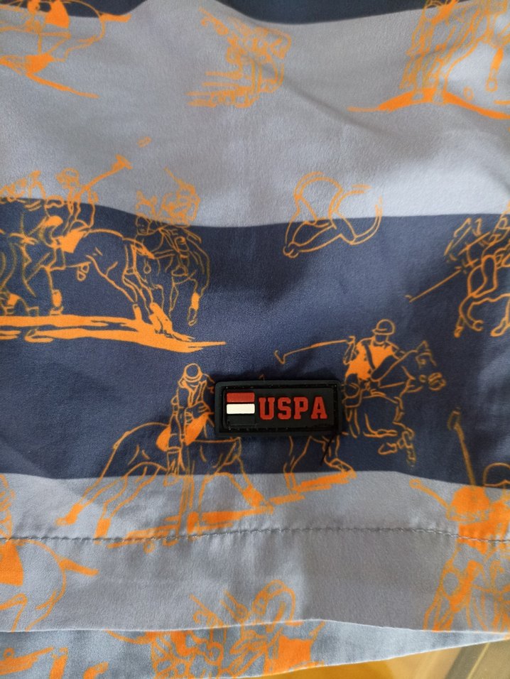 Bağcıklı Mavi Turuncu Erkek Mini Şort.
us polo - Görsel 4