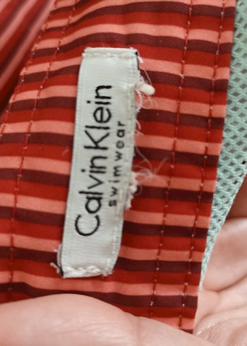 orjinal Calvin Klein Düğmeli Kırmızı Çizgili Erkek Mini Mayo - Görsel 4