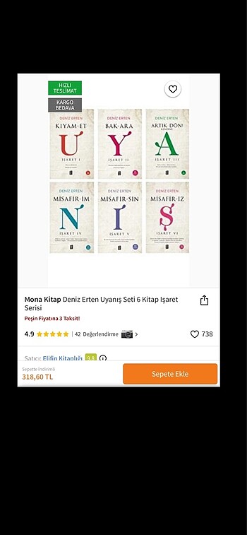Deniz erten işaret serisi UYANIŞ kitap seti