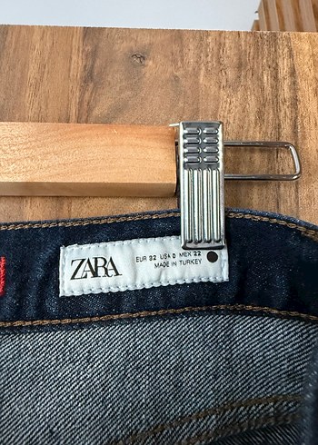 Zara Kadın Lacivert Denim Normal Kesim Jean