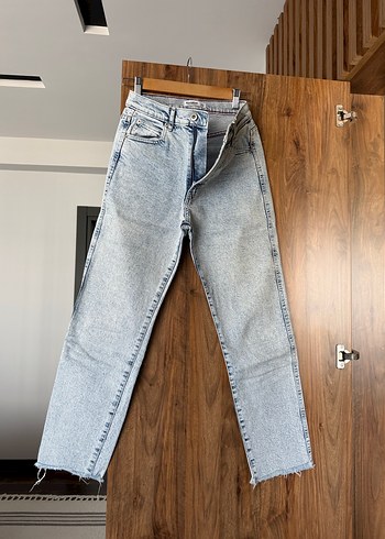 Gri Midi Denim Kadın Jean