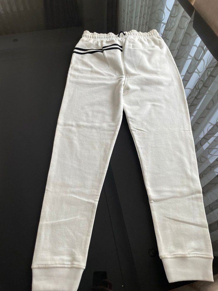 Kadın Beyaz Pamuklu Fermuarlı Eşofman Takımı - Görsel 4