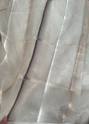 Bej Modern Desensiz Tül Perde - Görsel 2