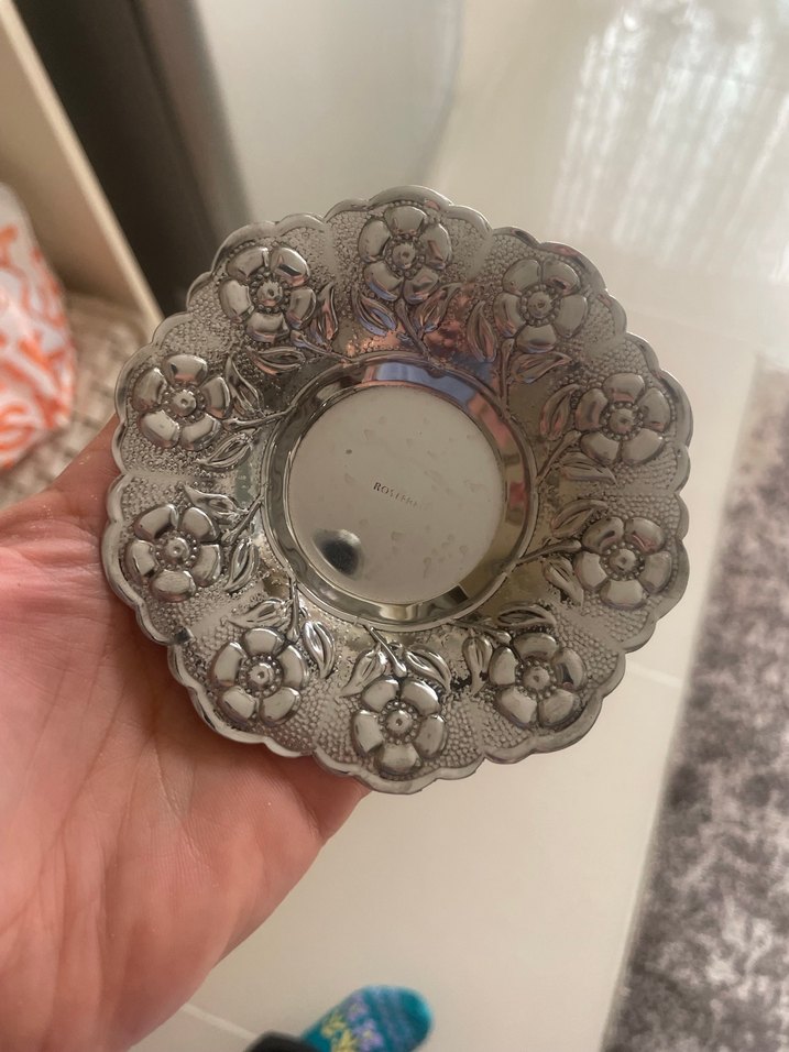 Çiçek Desenli Parlak Beyaz Tabak - Görsel 2