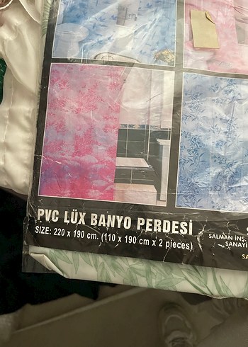 yeşil Pastel Baskılı PVC Banyo Perdesi - Görsel 2