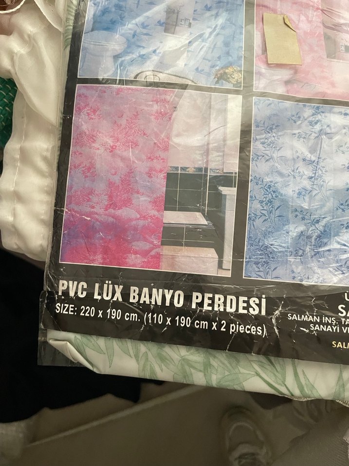 yeşil Pastel Baskılı PVC Banyo Perdesi - Görsel 2