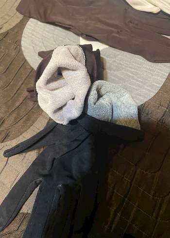 Vintage tarzda bej ve koyu renkli kadın eldivenleri - Görsel 4