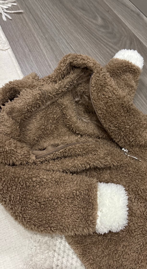 Kahverengi Kürklü Bebek Tulumu - Görsel 2